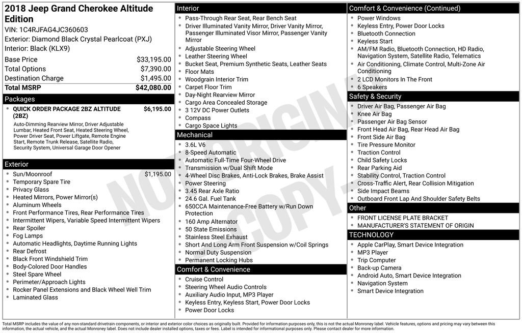 Used 2018 Jeep Grand Cherokee Altitude image 15