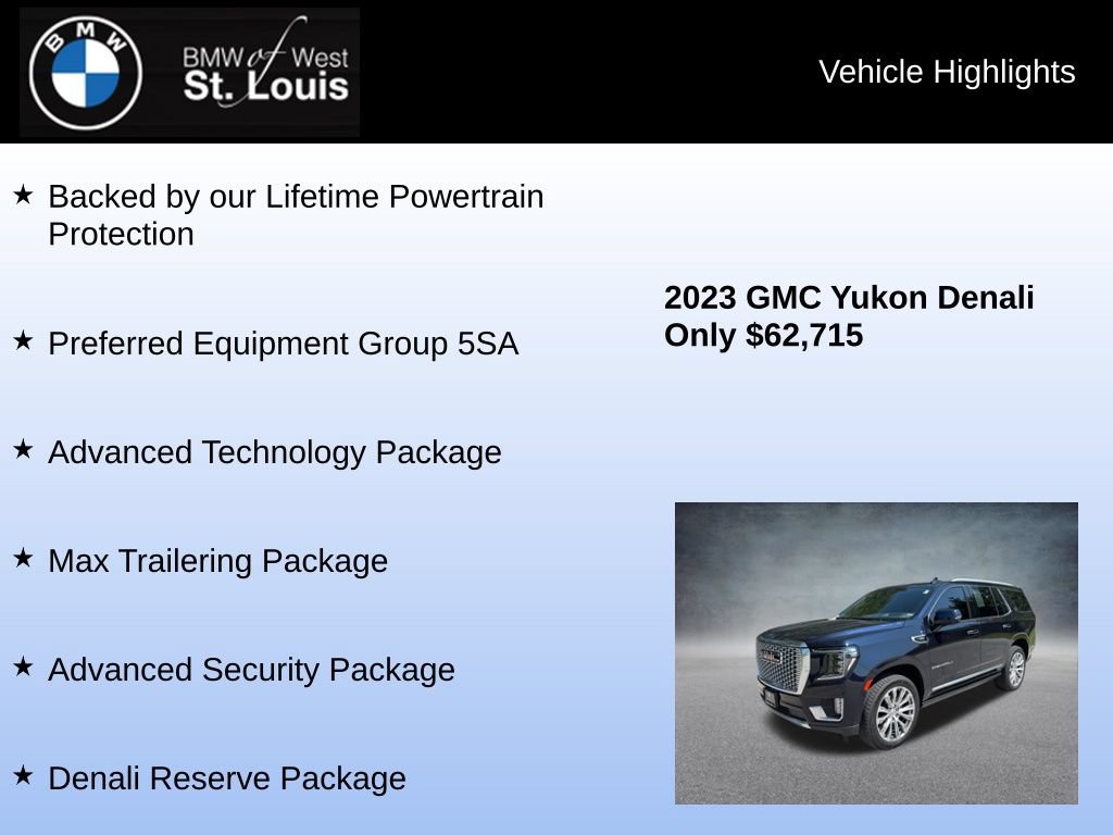 Used 2023 GMC Yukon Denali w/ Denali Reserve Package AWD/4WD image 8