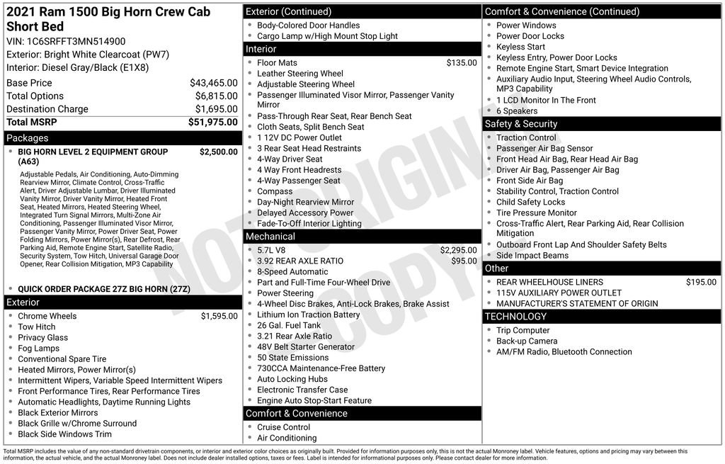 Certified 2021 RAM 1500 Big Horn AWD/4WD image 41