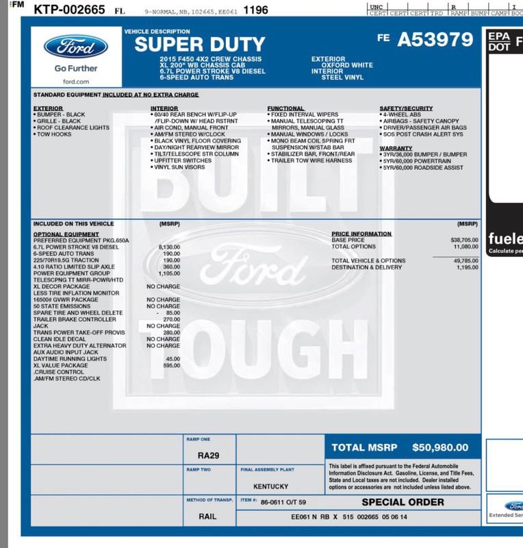 Used 2015 Ford F450 XL w/ Power Equipment Group image 3