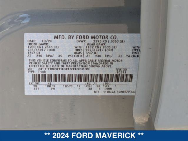 New 2024 Ford Maverick Tremor w/ Tremor Off-Road Package image 28
