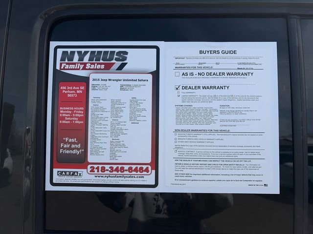 Used 2015 Jeep Wrangler Unlimited Sahara w/ Connectivity Group image 45