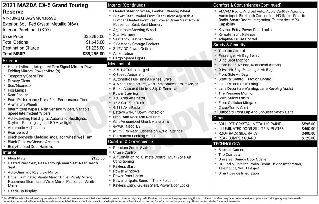 Used 2021 MAZDA CX-5 Grand Touring Reserve image 57