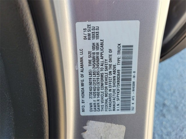 Used 2019 Honda Ridgeline RTL-E image 22