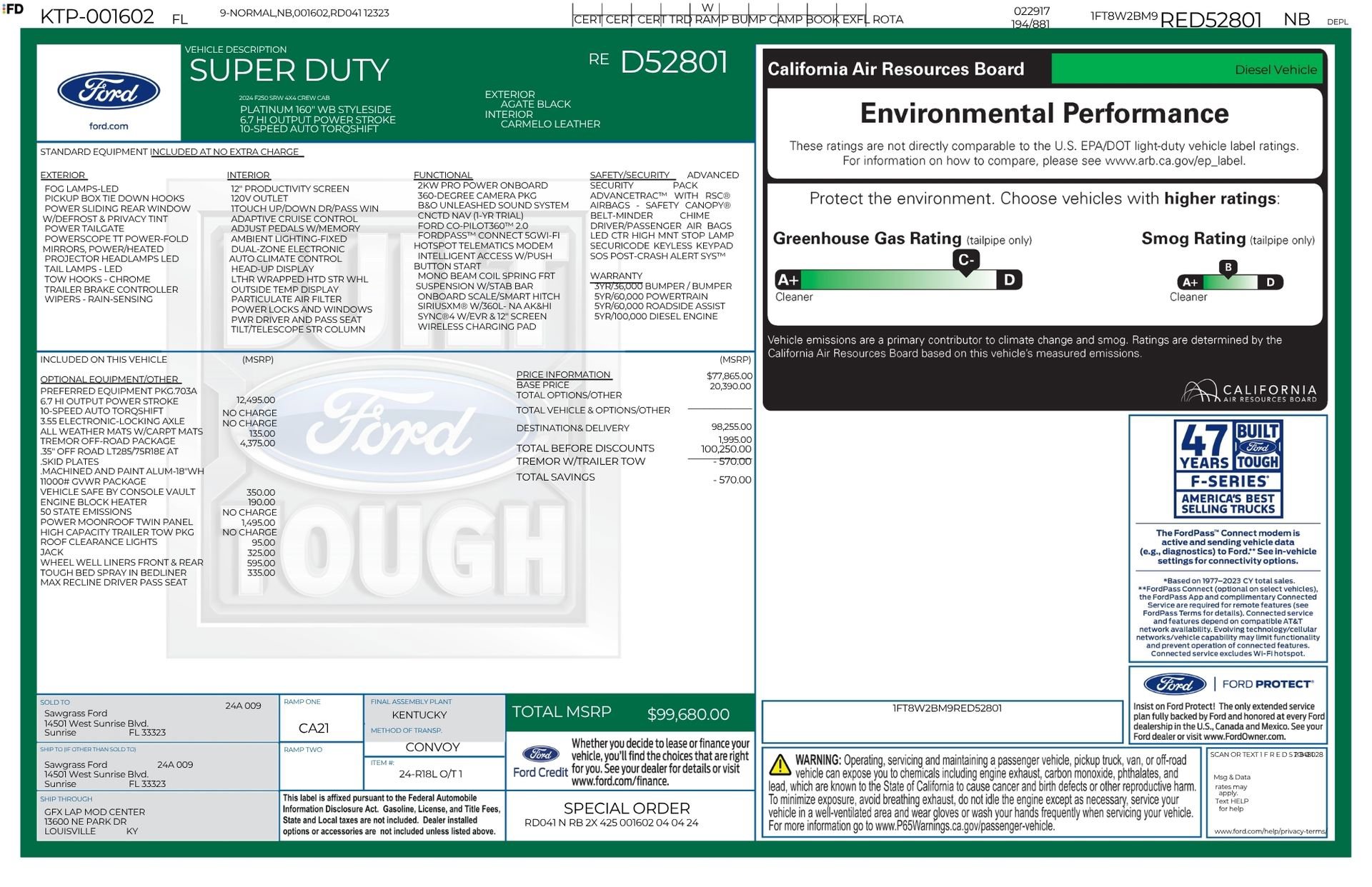 Used 2024 Ford F250 Platinum w/ Tremor Off-Road Package image 87