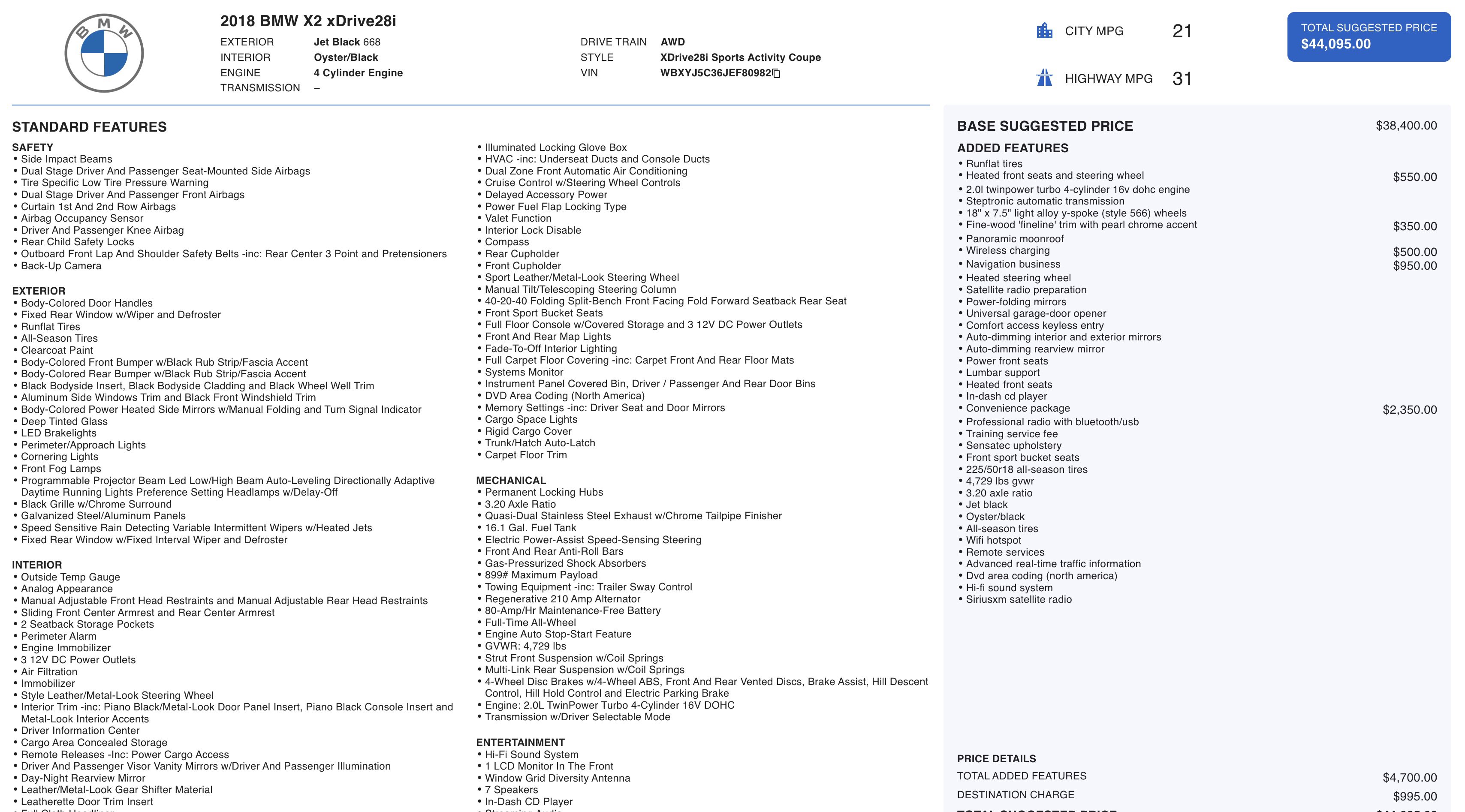 Used 2018 BMW X2 xDrive28i w/ Convenience Package image 2