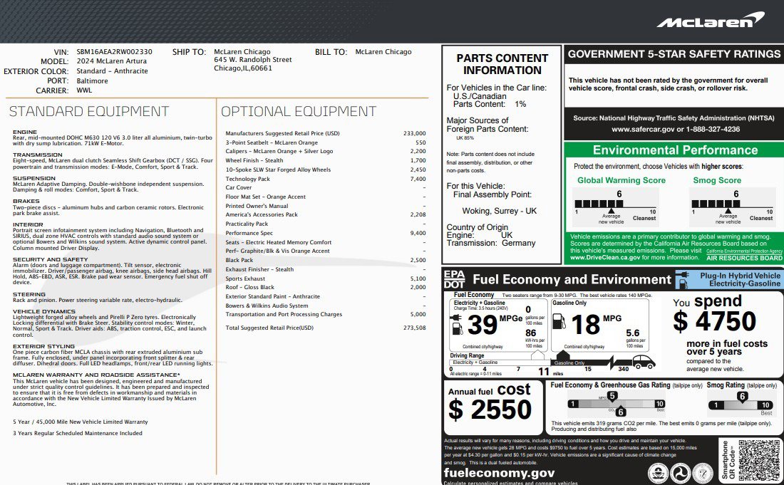 Used 2024 McLaren Artura image 38