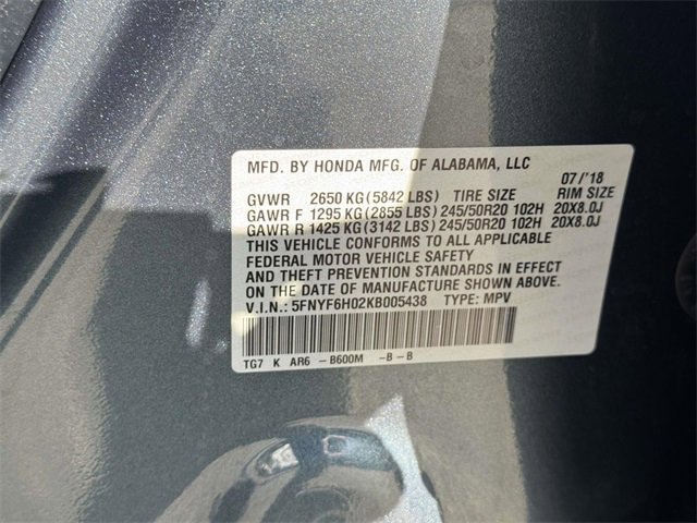 Certified 2019 Honda Pilot Elite image 17