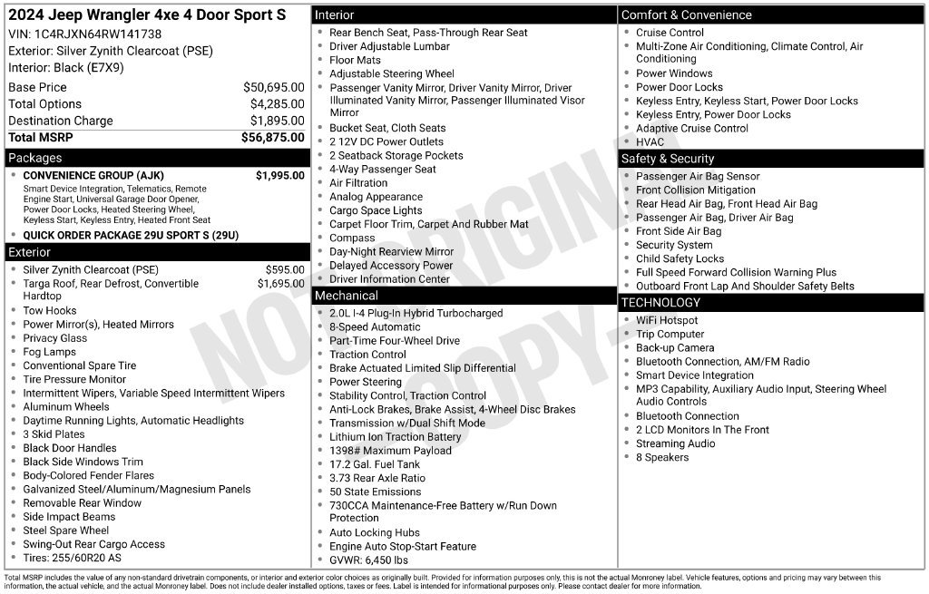 Used 2024 Jeep Wrangler Unlimited w/ Convenience Group AWD/4WD image 2