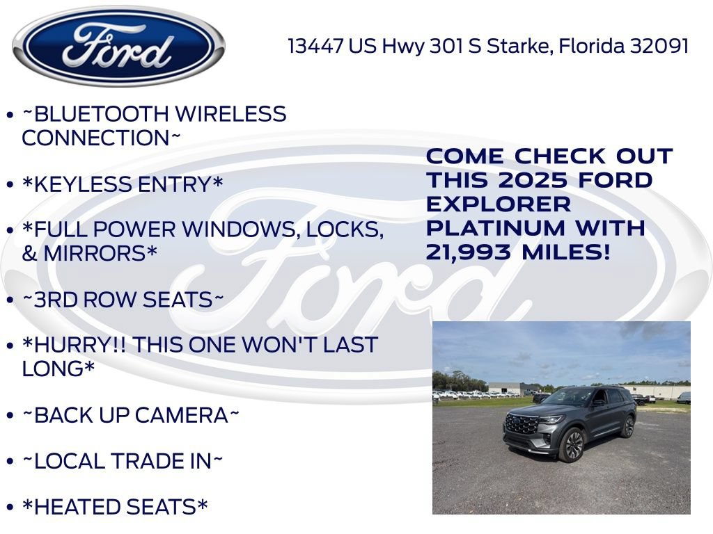 Certified 2025 Ford Explorer Platinum w/ LUX Leather Package AWD/4WD image 12