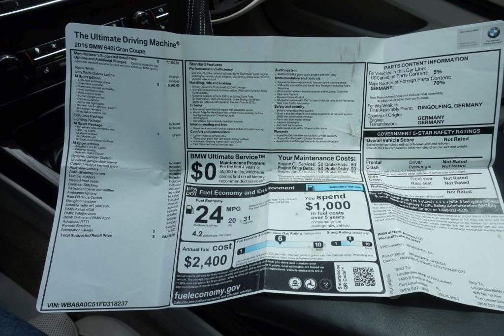 Used 2015 BMW 640i Gran Coupe image 67