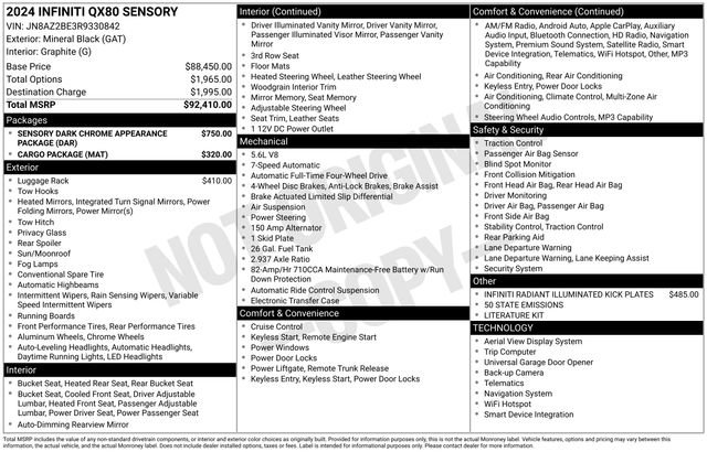Used 2024 INFINITI QX80 Sensory image 37