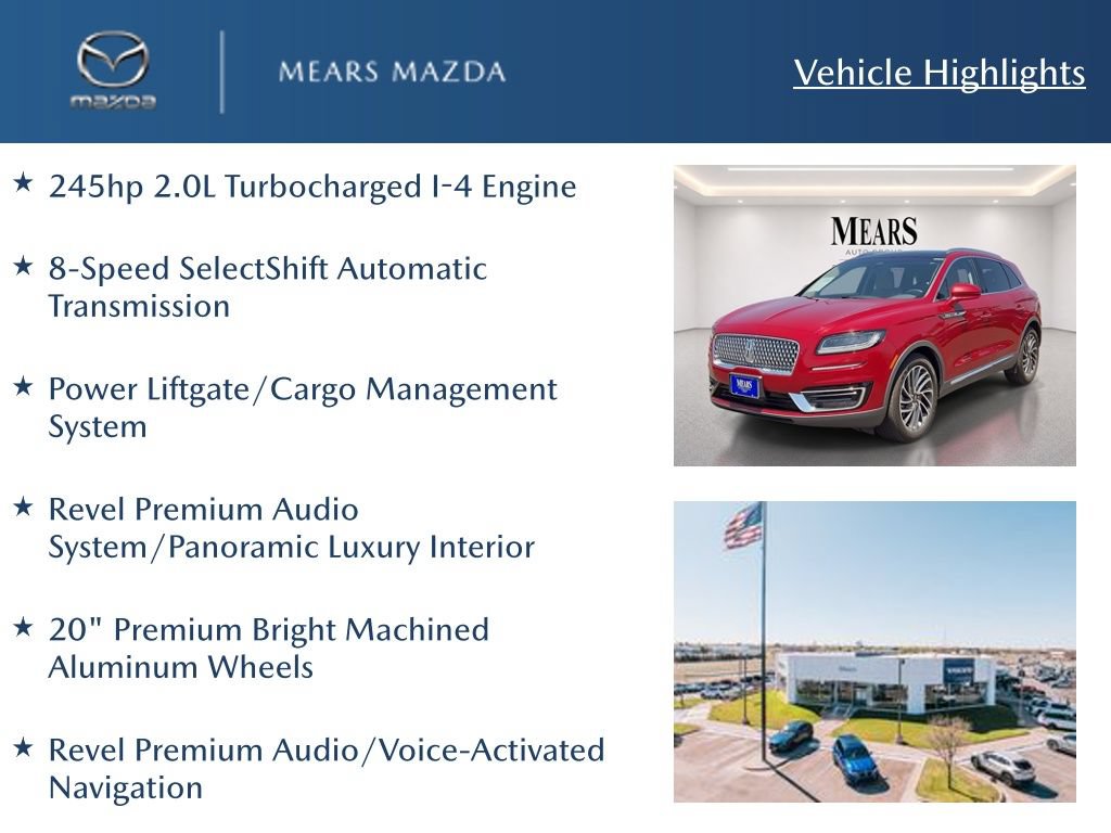 Used 2019 Lincoln Nautilus Reserve FWD image 2