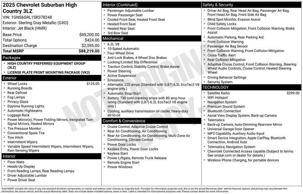 Used 2025 Chevrolet Suburban High Country AWD/4WD image 24