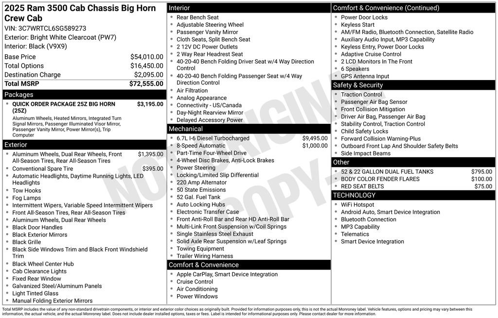 New 2025 RAM 3500 Big Horn AWD/4WD image 6