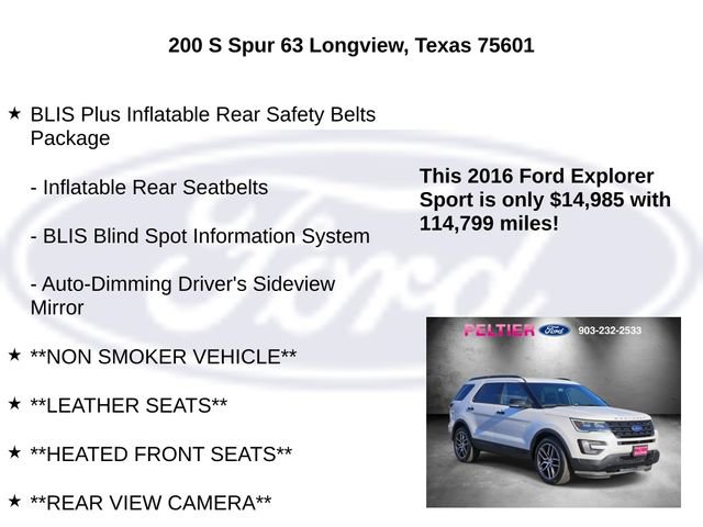 Used 2016 Ford Explorer Sport w/ Equipment Group 401A image 15