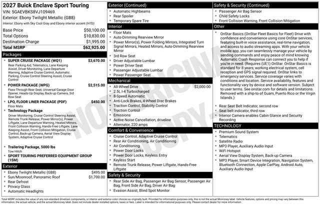 New 2027 Buick Enclave Sport Touring w/ Super Cruise Package AWD/4WD image 25