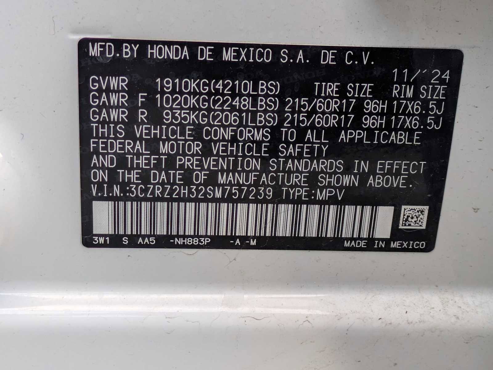 Certified 2025 Honda HR-V LX image 32