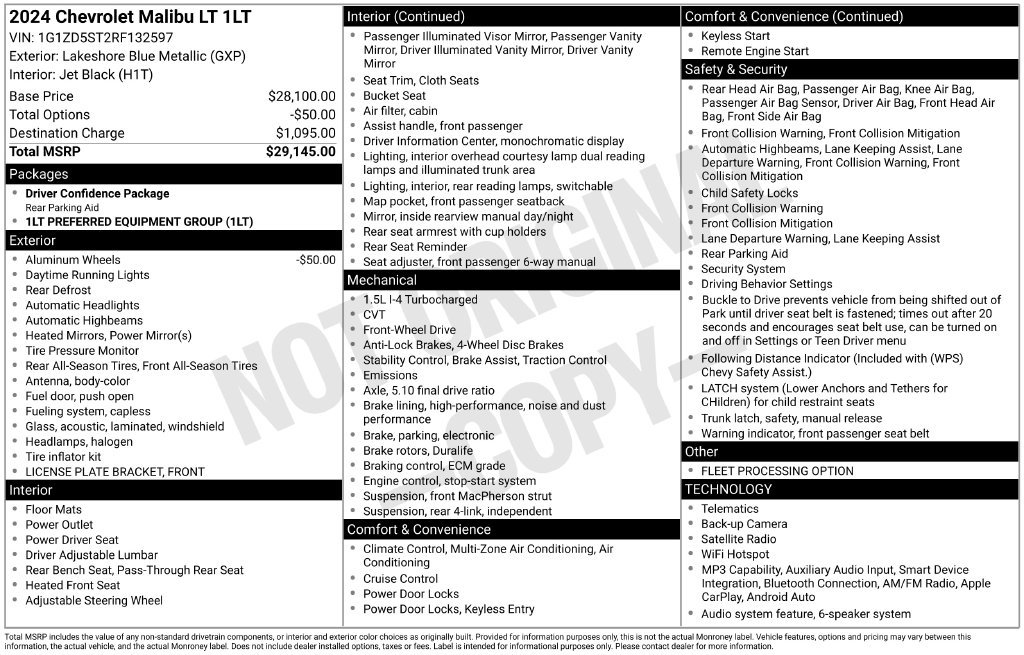 Used 2024 Chevrolet Malibu LT FWD image 10