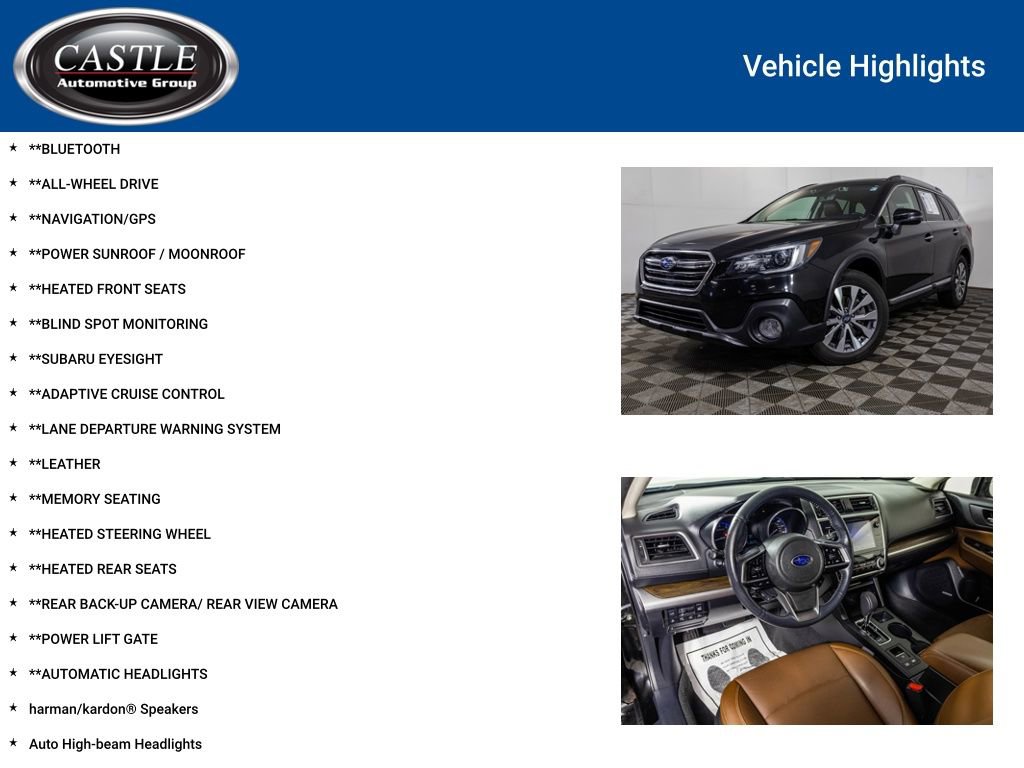 Used 2019 Subaru Outback 2.5i Touring w/ Protection Package #1 AWD/4WD image 3