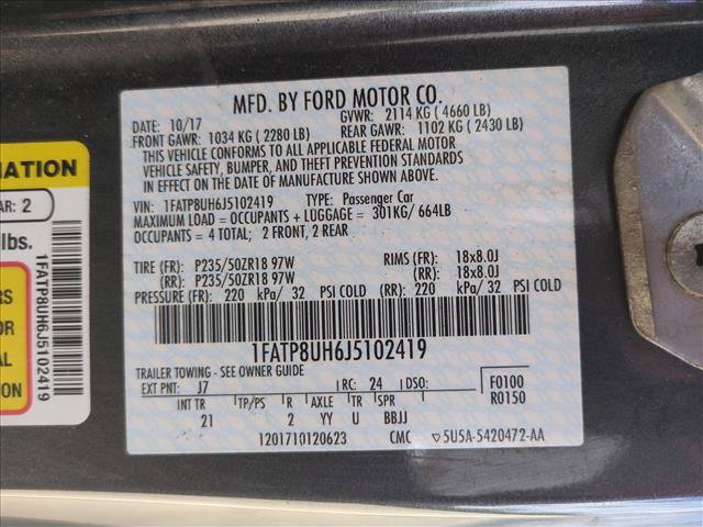 Used 2018 Ford Mustang Convertible w/ Equipment Group 101A RWD image 14