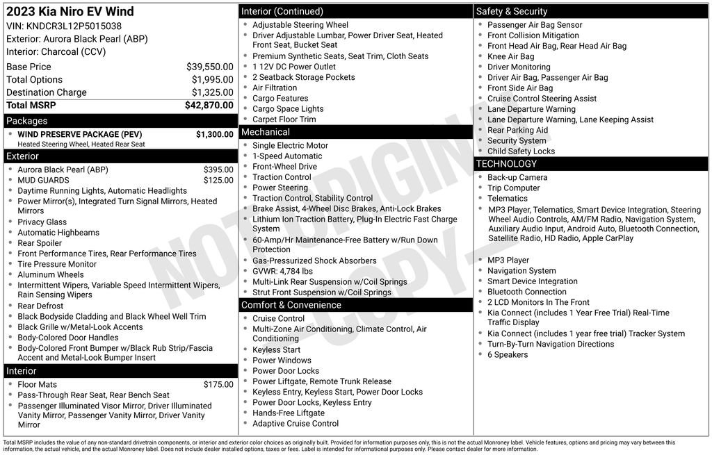 Certified 2023 Kia Niro Wind w/ Wind Preserve Package FWD image 38