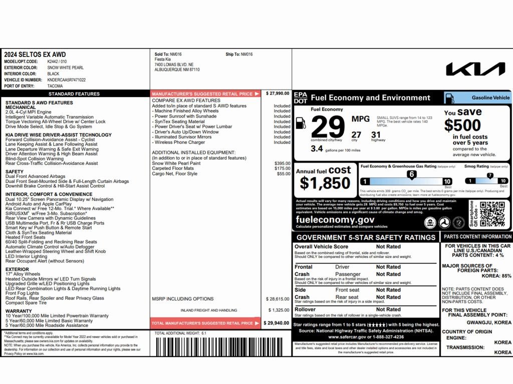 Used 2024 Kia Seltos EX image 2