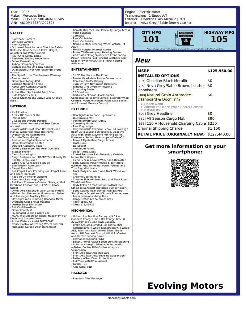 Used 2023 Mercedes-Benz EQS 580 4MATIC SUV image 3
