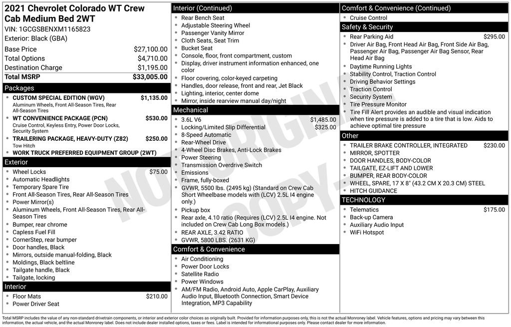 Used 2021 Chevrolet Colorado W/T w/ Custom Special Edition RWD image 31