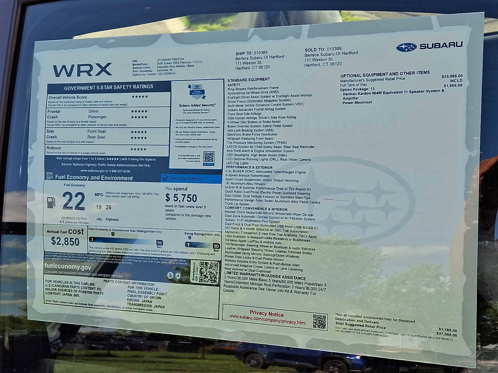 New 2026 Subaru WRX Premium AWD/4WD image 11