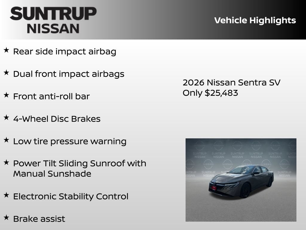 New 2026 Nissan Sentra SV w/ SV Convenience Package FWD image 23