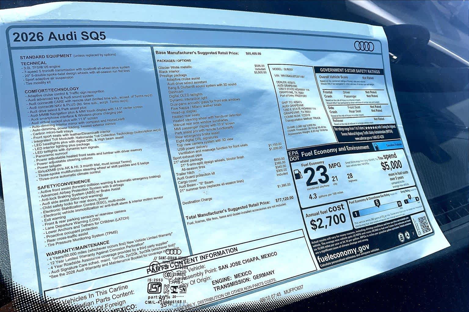 New 2026 Audi SQ5 Prestige AWD/4WD image 18