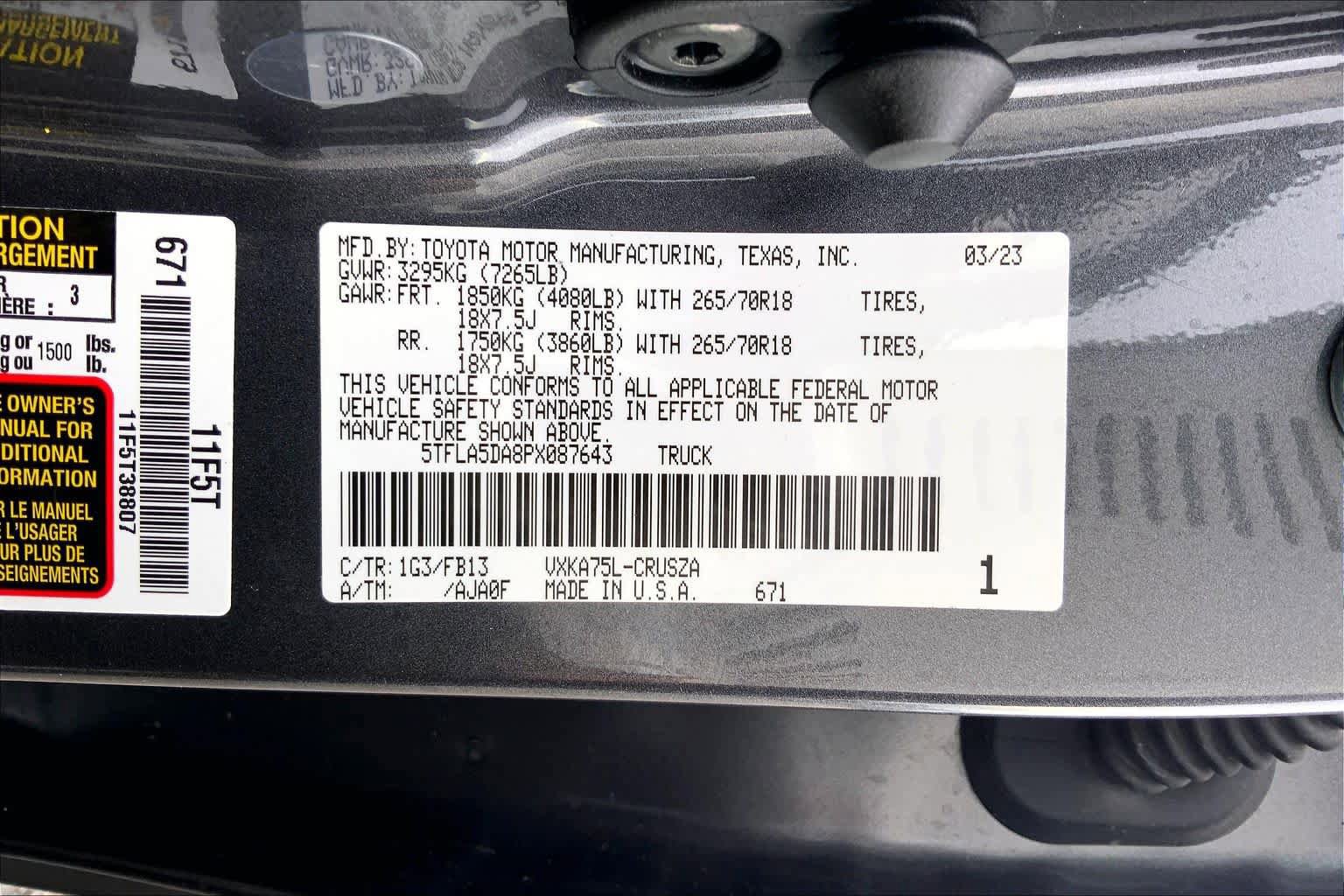 Used 2023 Toyota Tundra SR5 w/ TRD Off-Road Package AWD/4WD image 36