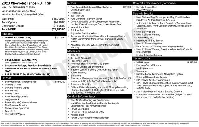 Used 2023 Chevrolet Tahoe RST w/ Luxury Package AWD/4WD image 28