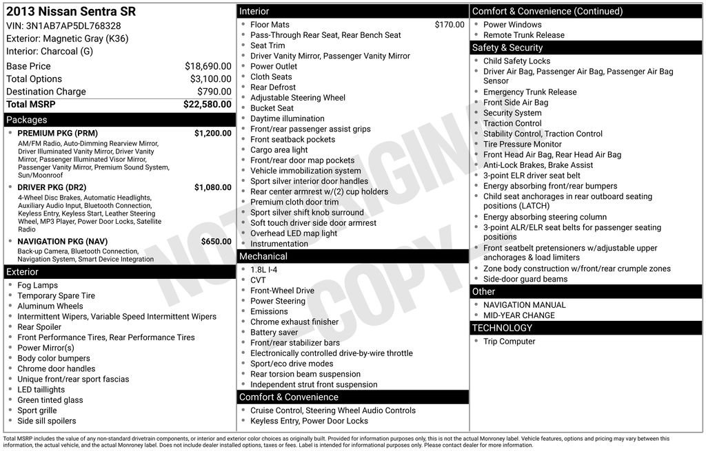 Used 2013 Nissan Sentra SR w/ Premium Pkg image 27