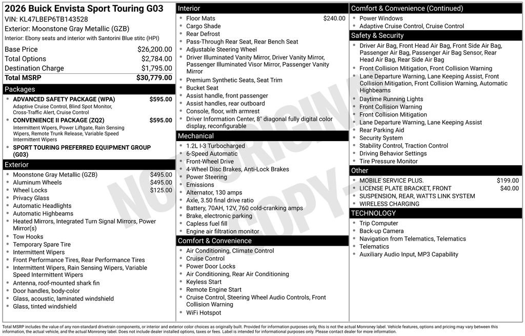 New 2026 Buick Envista Sport Touring w/ Convenience II Package FWD image 42