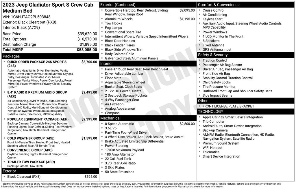 Used 2023 Jeep Gladiator Sport AWD/4WD image 41