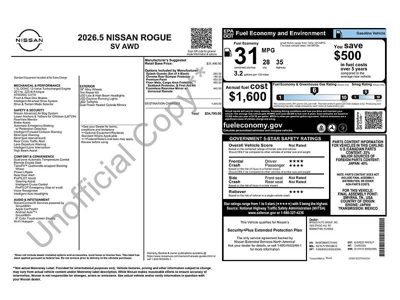 New 2026 Nissan Rogue SV AWD/4WD image 2