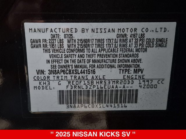 Certified 2025 Nissan Kicks SV w/ SV Premium Package AWD/4WD image 40