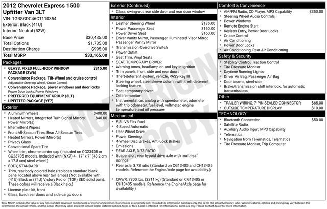 Used 2012 Chevrolet Express 1500 image 10