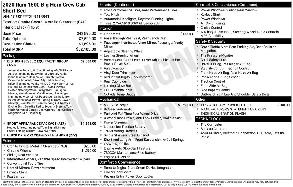Used 2020 RAM 1500 Big Horn AWD/4WD image 6