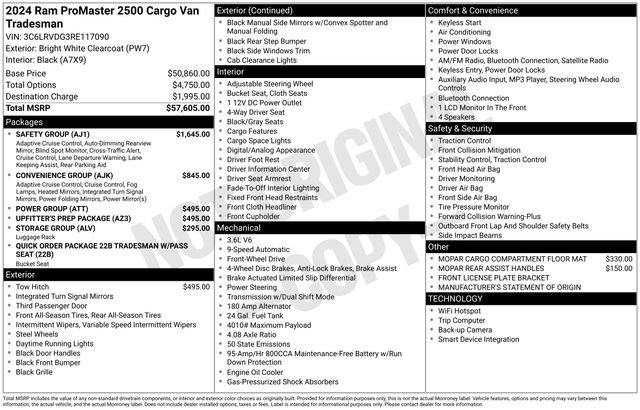 New 2024 RAM ProMaster 2500 w/ Safety Group FWD image 4