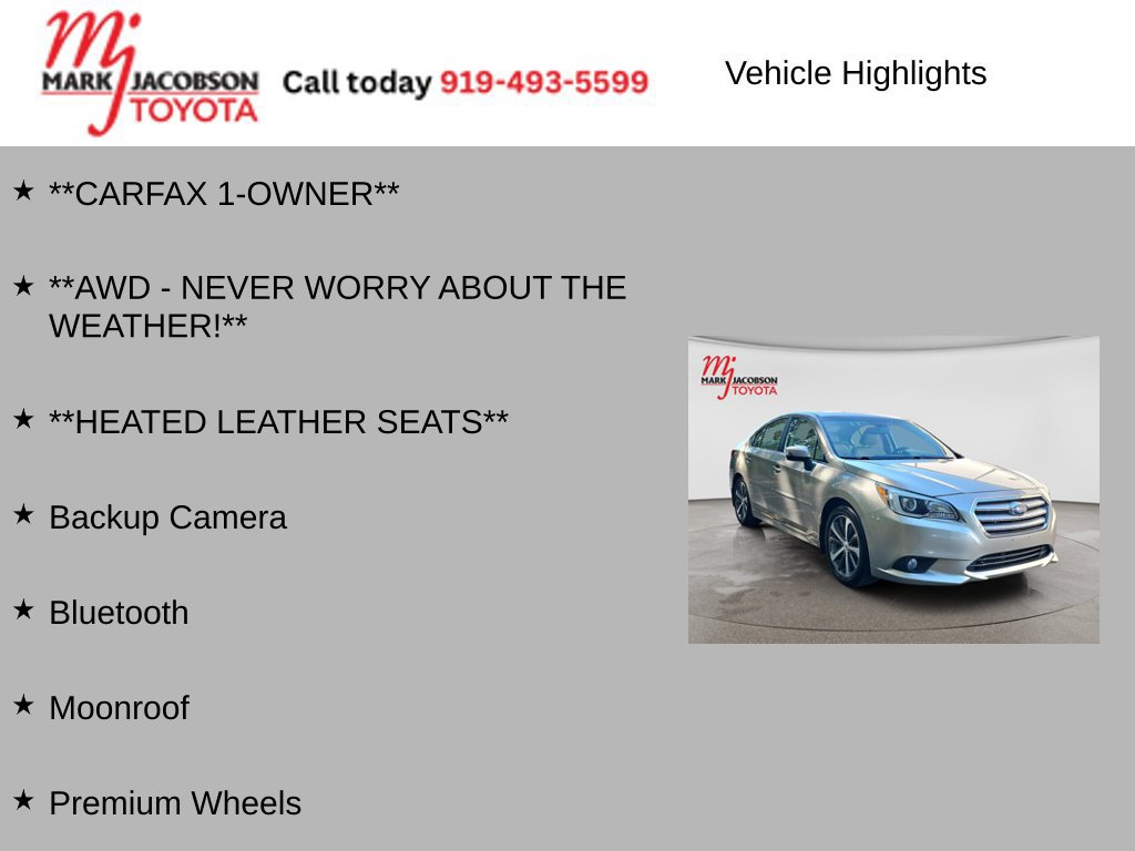 Used 2016 Subaru Legacy 2.5i Limited AWD/4WD image 5