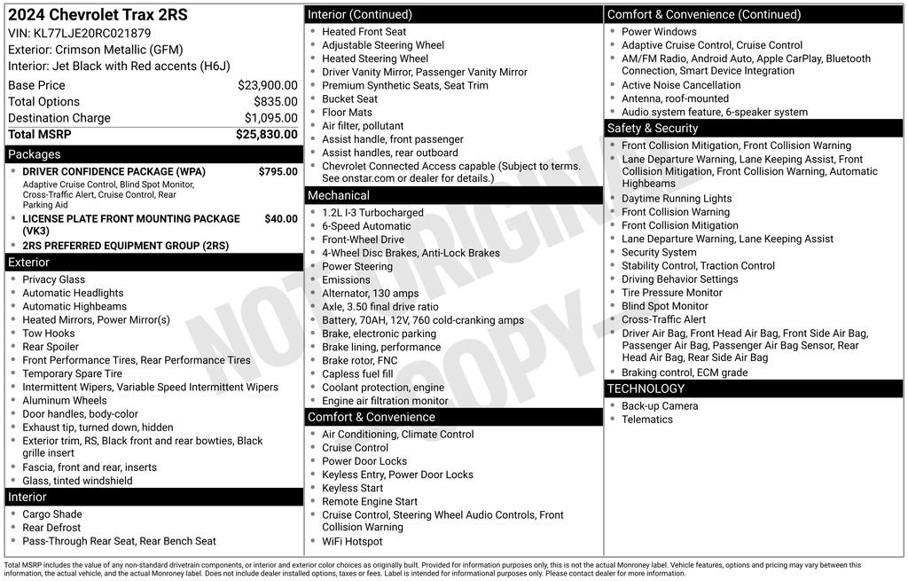 Used 2024 Chevrolet Trax RS w/ Driver Confidence Package image 3