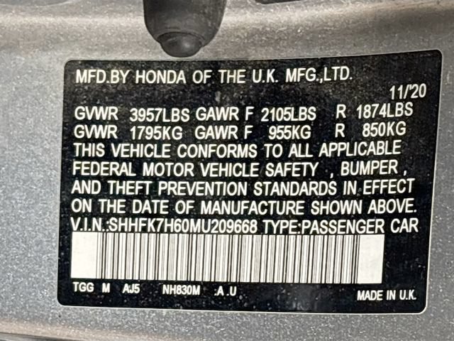 Used 2021 Honda Civic EX image 24