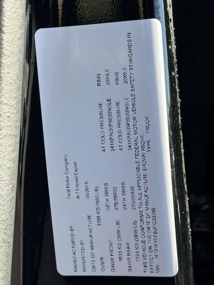 Used 2016 Ford F150 Lariat w/ Equipment Group 502A Luxury AWD/4WD image 16