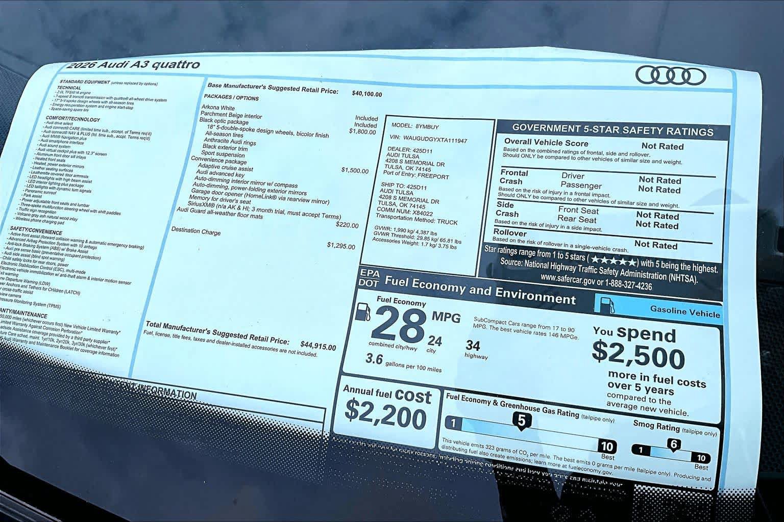 New 2026 Audi A3 2.0T Premium AWD/4WD image 16