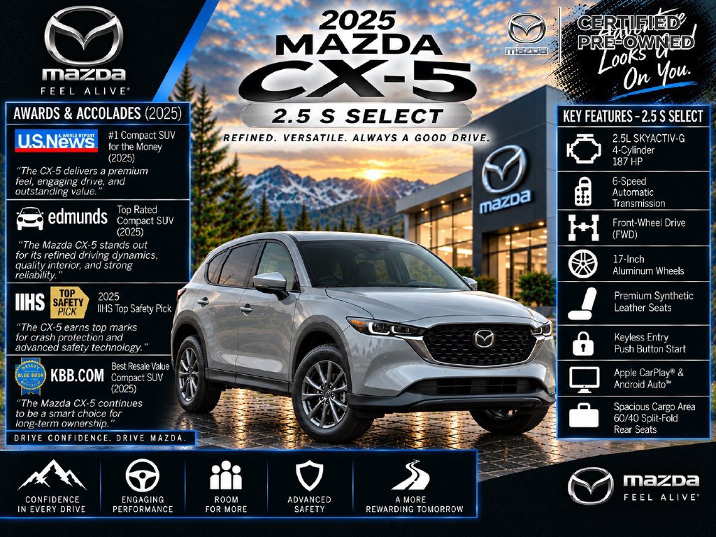 Used 2025 MAZDA CX-5 AWD 2.5 S w/ Select Package image 2