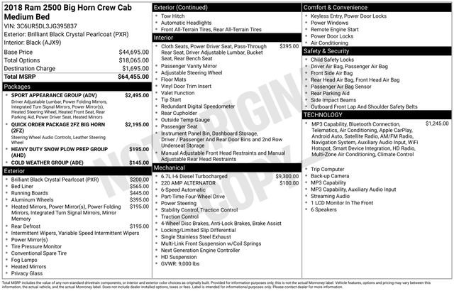 Used 2018 RAM 2500 Big Horn w/ Sport Appearance Group image 34