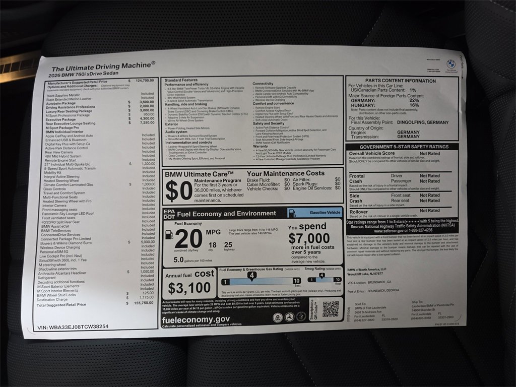 New 2026 BMW 760i xDrive image 21